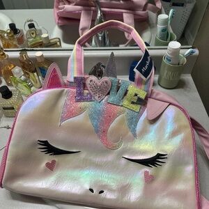 Unicorn Love Kids Bag - Pink and Silver